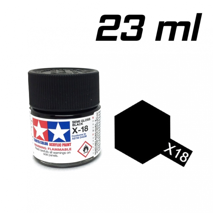 Noir satiné pot de 23 ml-TAMIYA X18