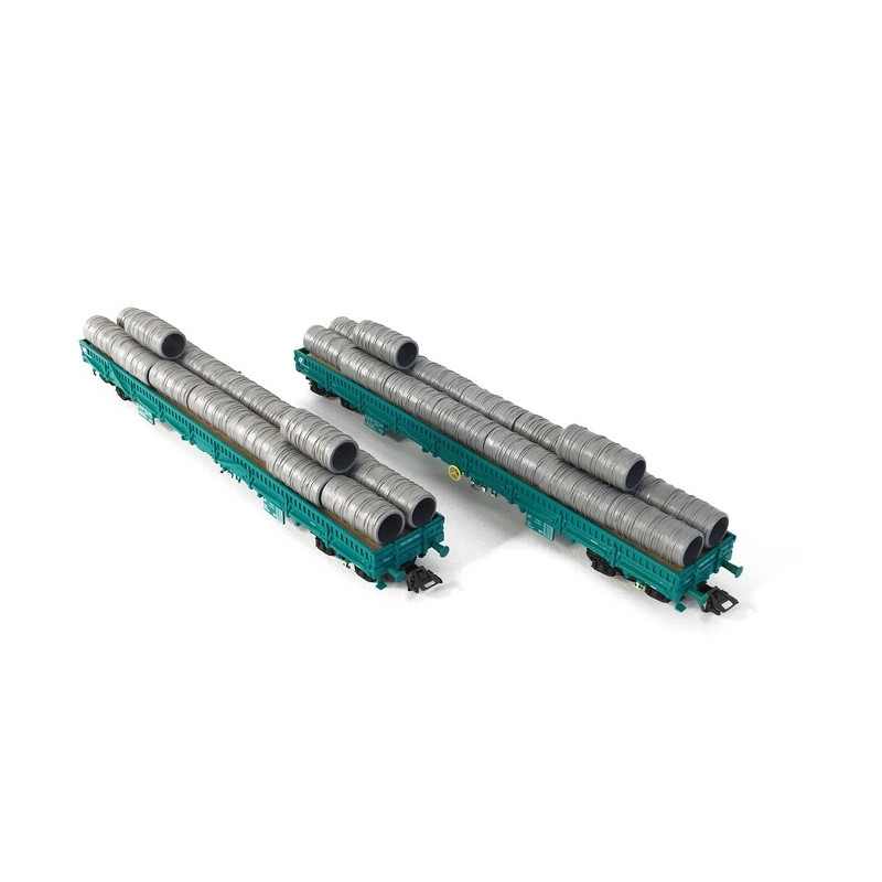 2 wagons à bords bas type Res Trenitalia Ep VI-HO 1/87-MARKLIN 47107