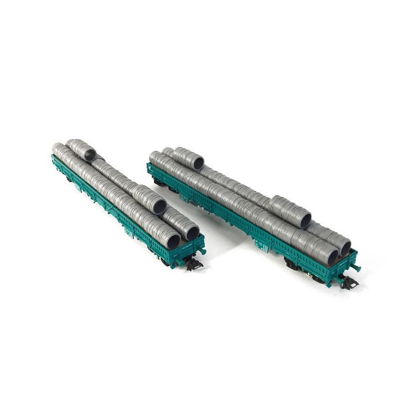 2 wagons à bords bas type Res Trenitalia Ep VI-HO 1/87-MARKLIN 47107