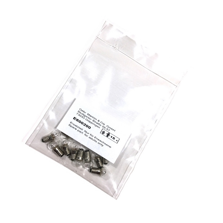 10 Ampoules a vis Blanches, 19 volts - HO 1/87 - MARKLIN E600200