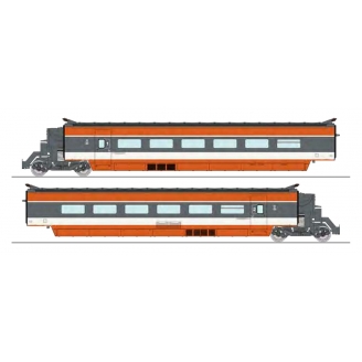 Coffret TGV PSE 2 éléments R2/R5/R6, N°69 rame d'origine, Sncf Ep IV -HO 1/87-REE TGV003