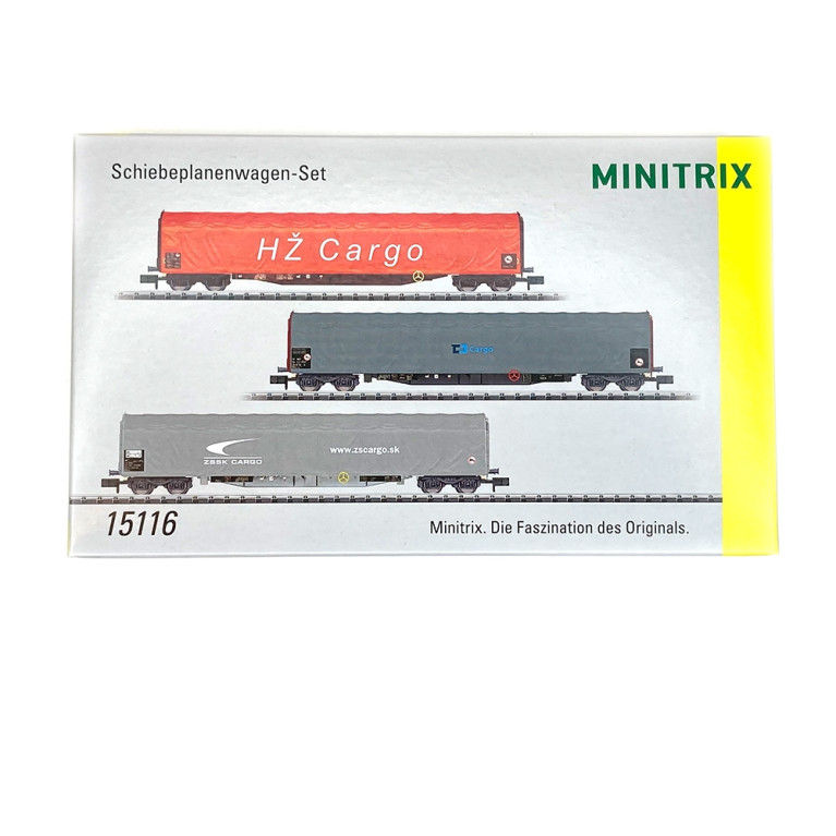 3 wagons bâchés Rilns cargo Ep VI -N 1/160-MINITRIX 15116