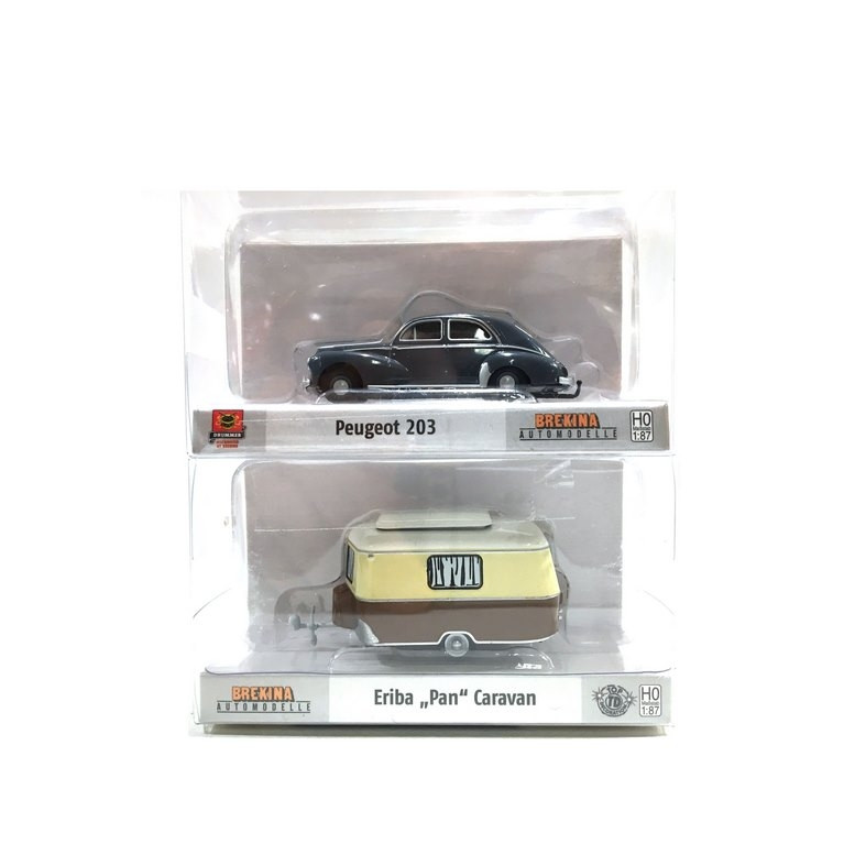 Peugeot 203 + Caravane Eriba-HO 1/87-SAI 2519