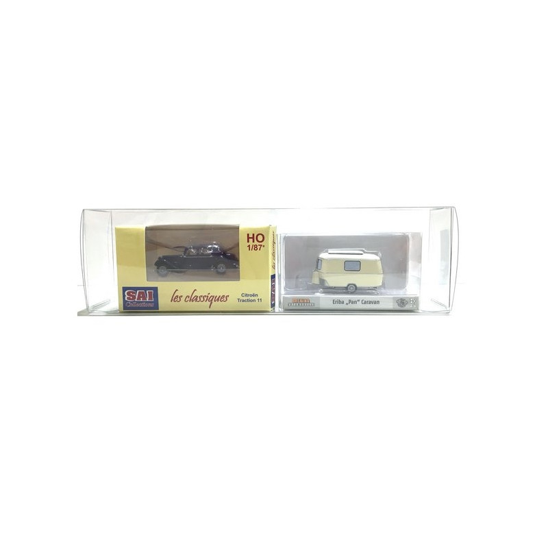 Citroën Traction 11 B 1952 + Caravane Eriba-HO 1/87-SAI 6108