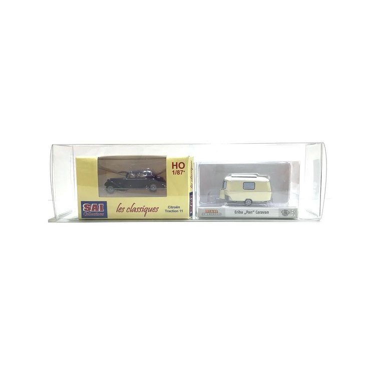 Citroën Traction 11 B 1952 + Caravane Eriba-HO 1/87-SAI 6108