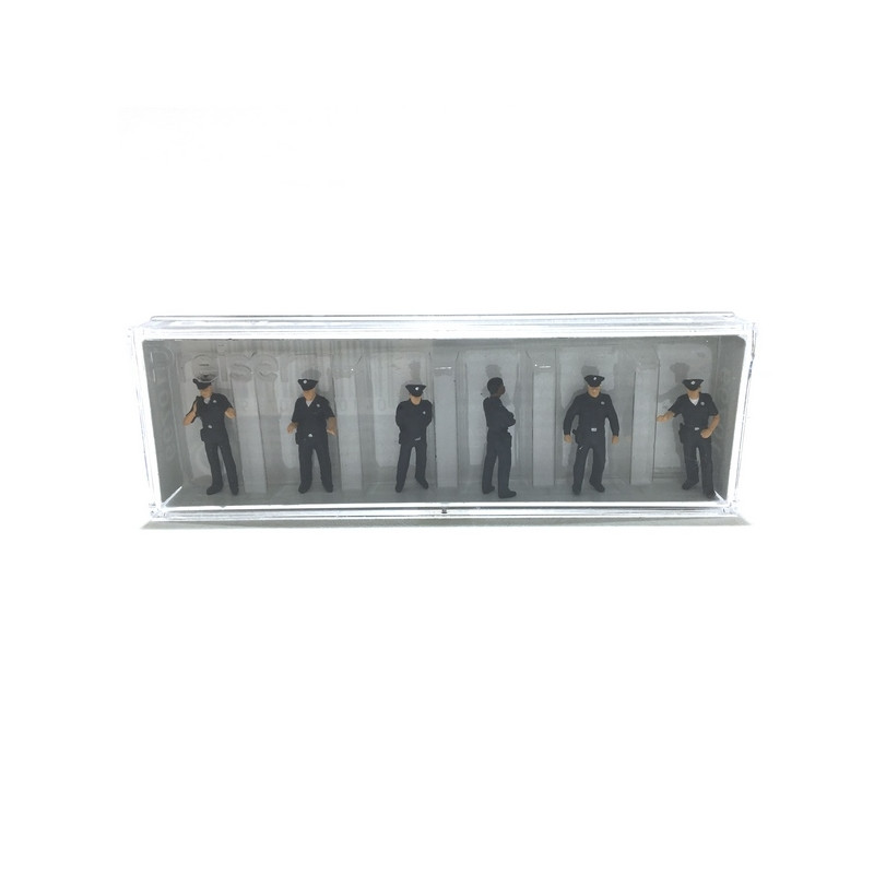 6 Policiers Américains-HO 1/87-PREISER 10799