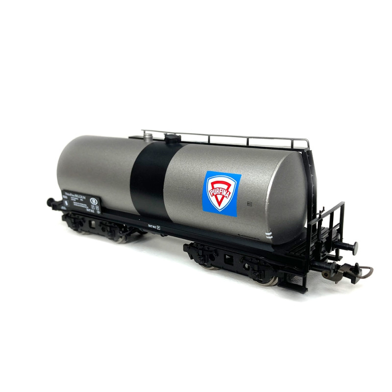 HO] : Wagon citerne OCEM sans passerelle, gris, SHELL, SNCF, Ep. IIIa
