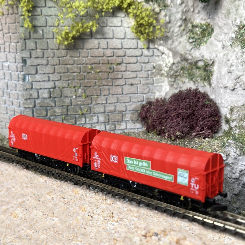 2 wagons Shimmns-tu 718 DB Cargo Ep VI -Z 1/220-MARKLIN 86356