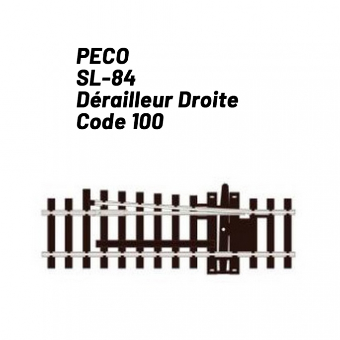 Rail de déraillage Droite Code 100 98 mm-HO 1/87-PECO SL84