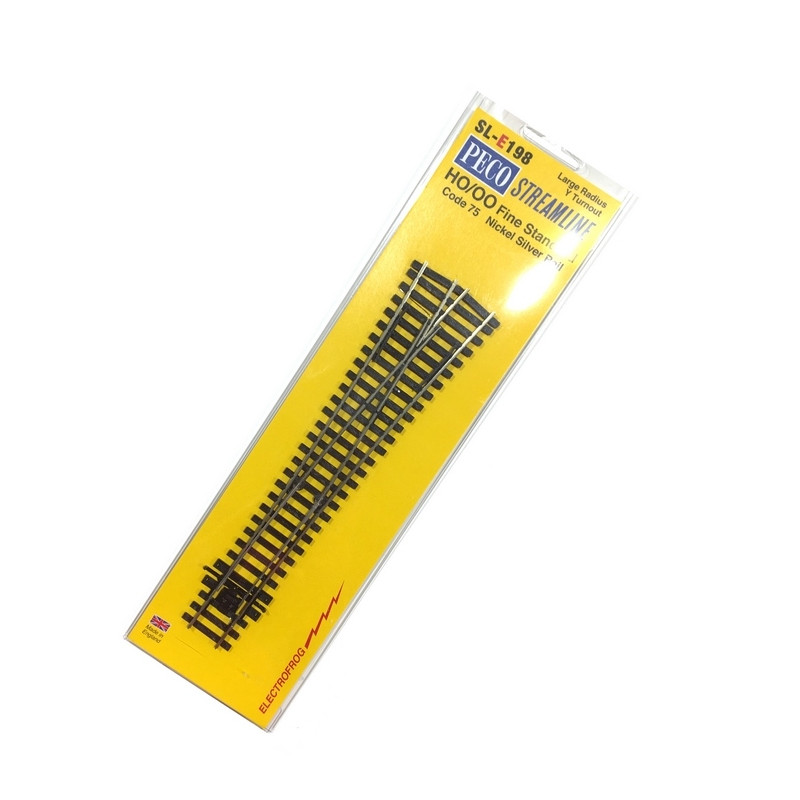 Aiguillage en "Y" Grand Rayon code 75-HO 1/87-PECO SLE198