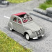 Citroën 2 CV AZLP 1958 grise, capote grenat ouverte -HO 1/87-SAI 6012