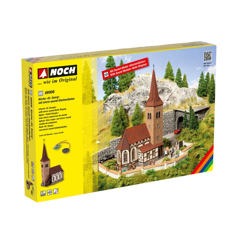 Église "St. Georges" avec des cloches sonores -HO 1/87-NOCH 66906