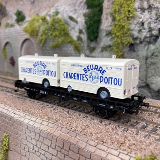 Wagon UFR Bi Porteur SNCF Ep III -HO 1/87-REE WB637