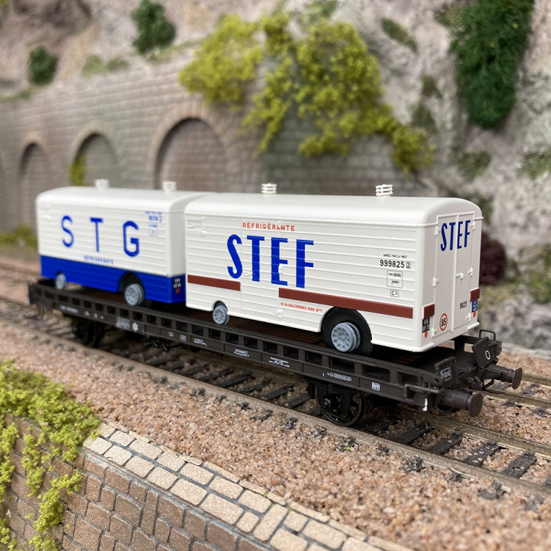 Wagon UFR Bi Porteur SNCF Ep III -HO 1/87-REE WB635