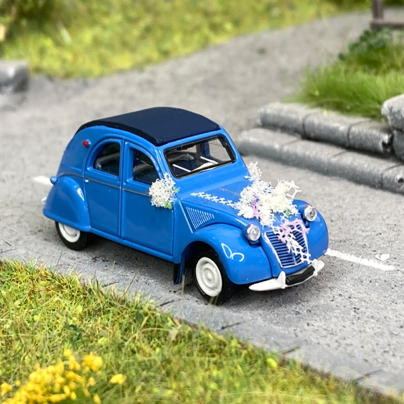 Citroën 2 CV AZLP 1958 voiture des mariés -HO 1/87-SAI 6025