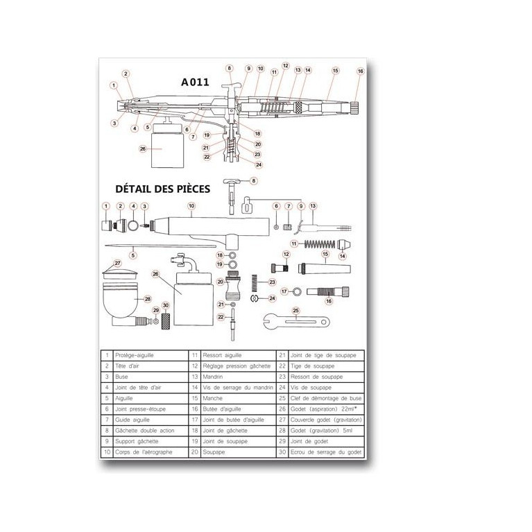 Aérographe double action - PRINCE AUGUST A011