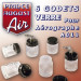 6 godets en verre 22ml dont 2 avec plongeur pour aérographe  - PRINCE AUGUST AA040