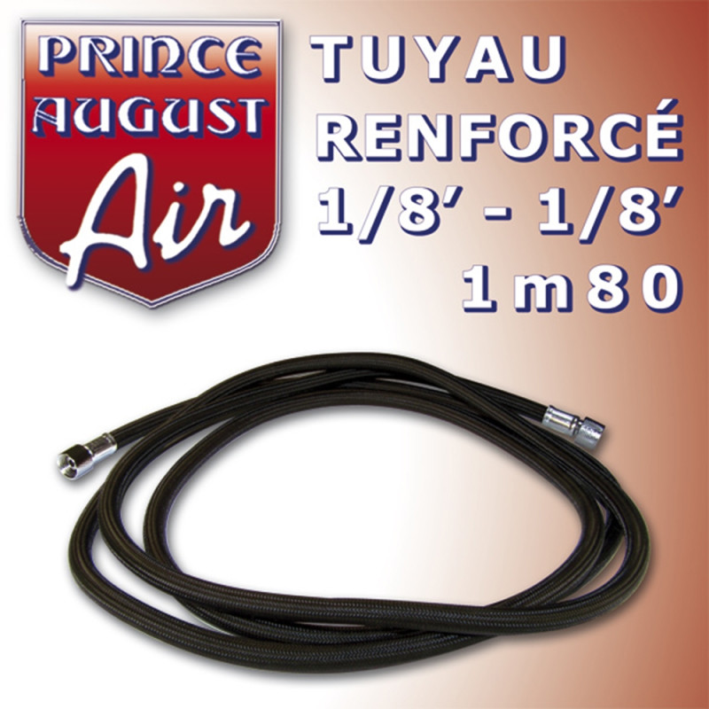 Tuyau renforcé 1/8′-1/8′ 1m80 - PRINCE AUGUST AAG40