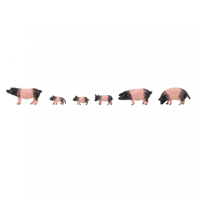 6 Cochons / Porcs Roses et Noirs-HO 1/87-FALLER 151916