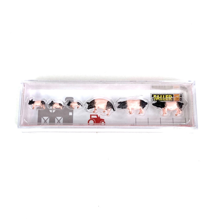 6 Cochons / Porcs Roses et Noirs-HO 1/87-FALLER 151916