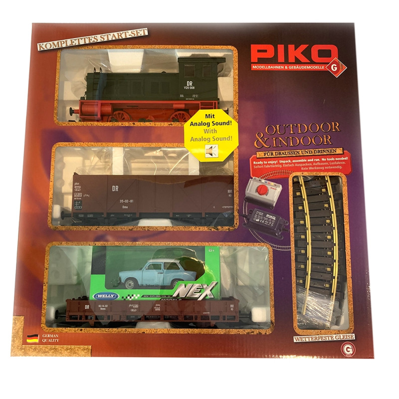 Coffret Train de Fret, Locomotive V20 + 2 wagons analogique son - PIKO 37121- G 1/22.5