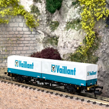 Wagon porte conteneurs Lgjs 571 Vaillant DB Ep IV - LILIPUT 265223 - N 1/160