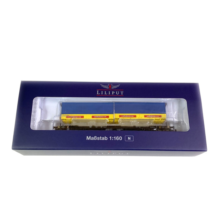 Wagon porte conteneurs Lgjs 571 MOLL DB Ep IV - LILIPUT 265224 - N 1/160