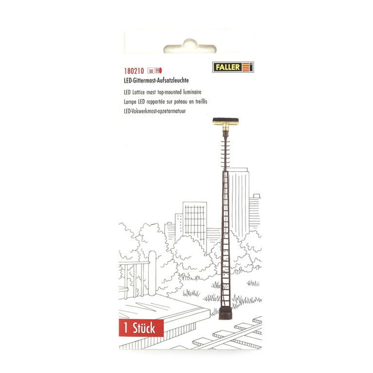 Lampadaire à LED 12 V - 145 mm - FALLER 180210 - HO 1/87