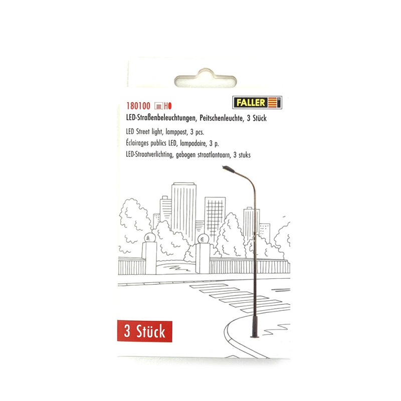 Lampadaire à LED 12 V - 95 mm - HO 1/87 - FALLER 180200