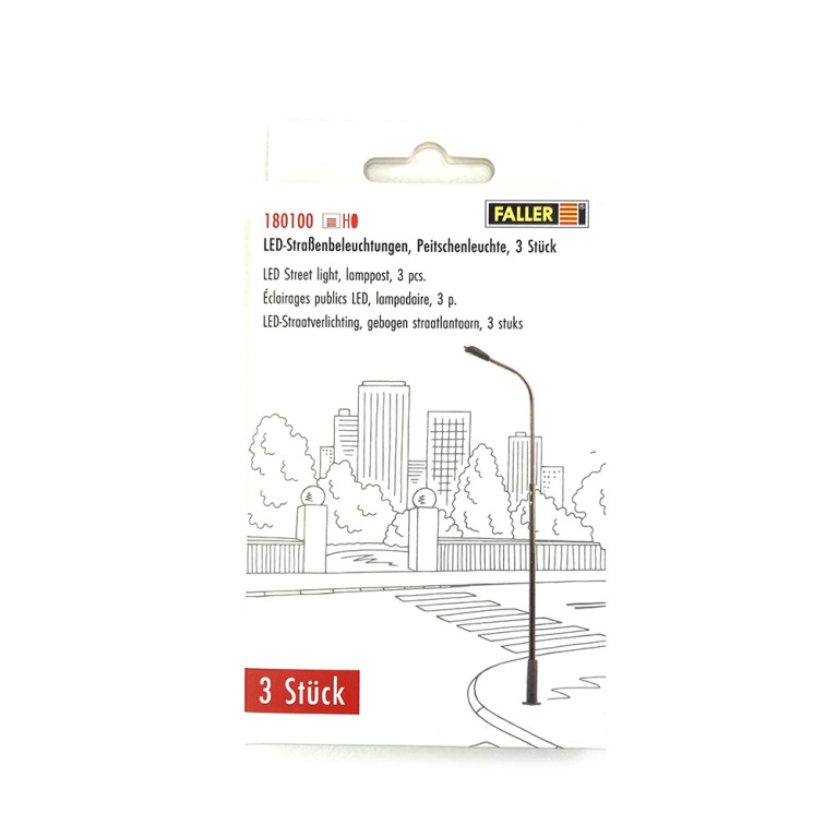 Lampadaire à LED 12 V - 95 mm - HO 1/87 - FALLER 180200