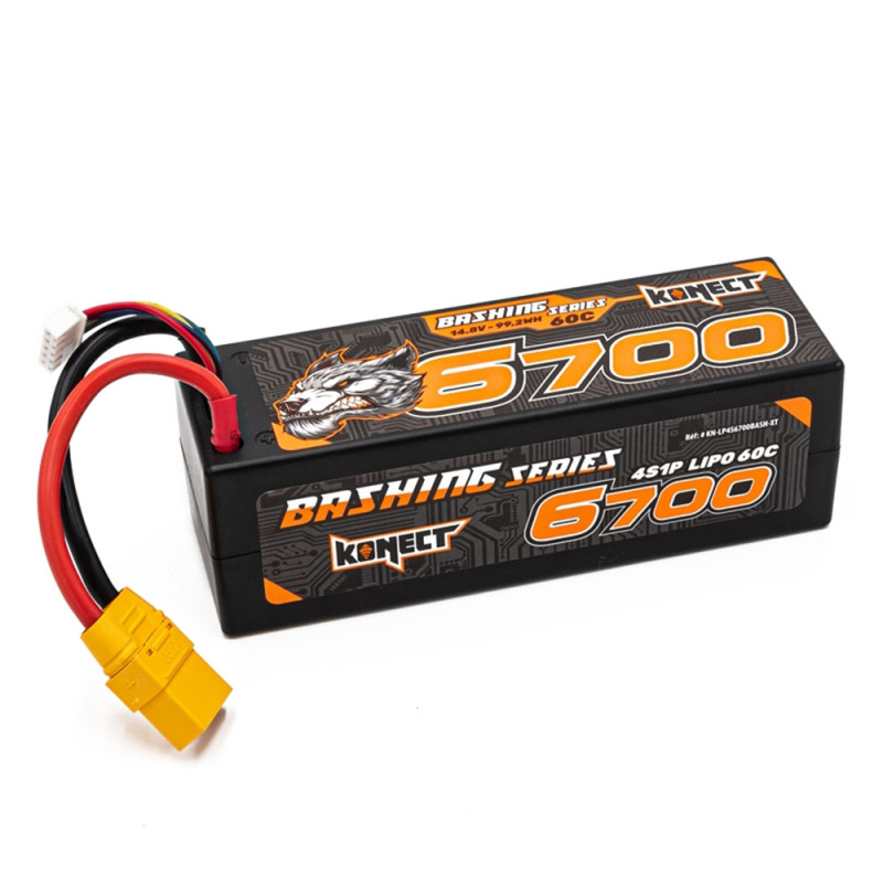 Batteria Lipo Konect 5200mAh 11.1V 60C 3S1P - Per Modelli RC, Connettore XT90, Hard Case