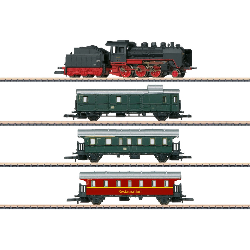 Coffret de départ BR 24 009 + 3 voitures, train musé, Ep VI - MARKLIN 81874 - Z 1/220