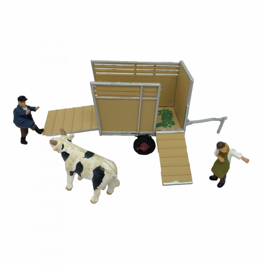 Transport d'un taureau avec personnages-HO-1/87-NOCH