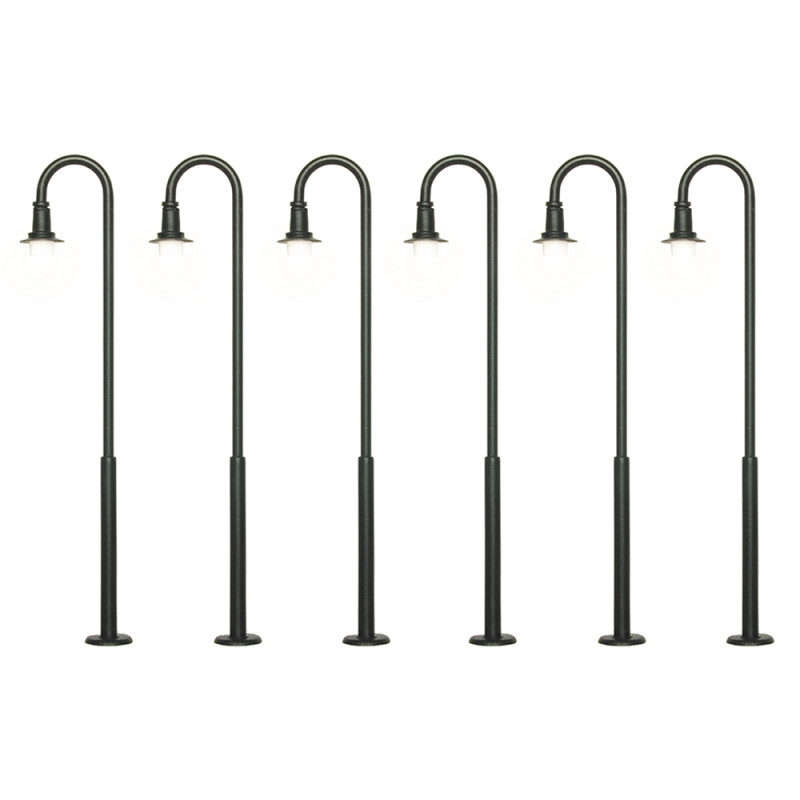 Lot De 12 Lampadaires LED Blanc Chaud 14cm Pour Modélisme Ferroviaire - Éclairage Réaliste