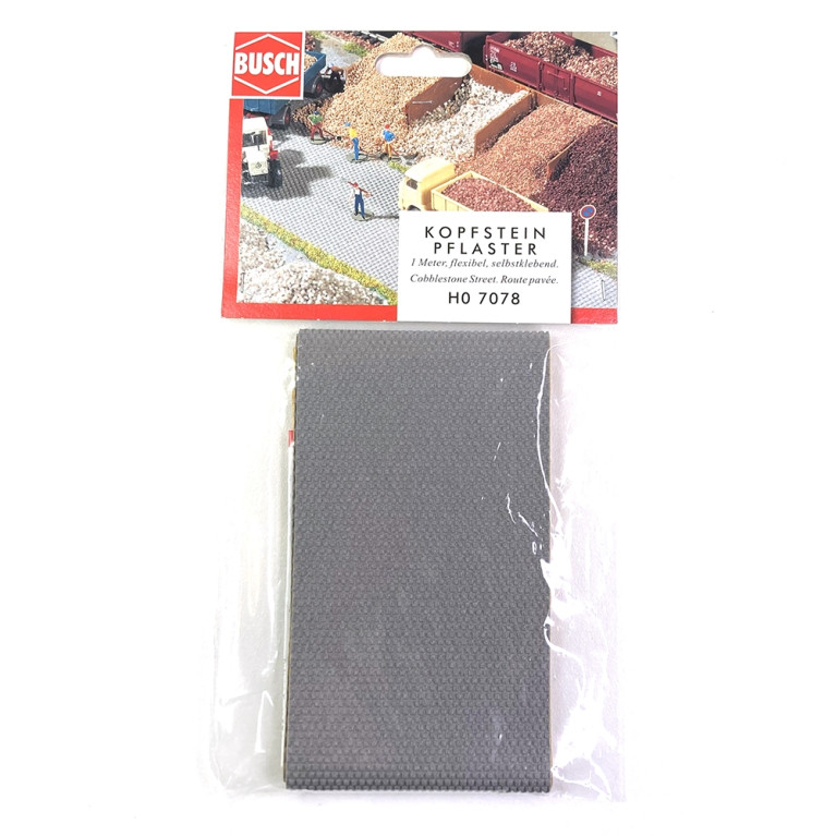 Route pavée flexible autocollante, 1m - BUSCH 7078 - HO 1/87