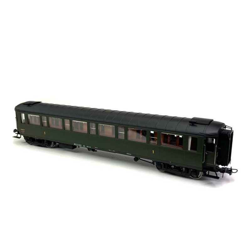 Voiture Métallisée Ex-PML, 1CL A7 (607) Sncf, Ep III - REE VB425 - HO 1/87