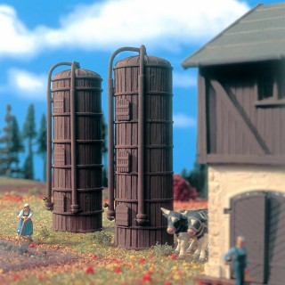 2 silos bois et métal-HO-1/87-VOLLMER