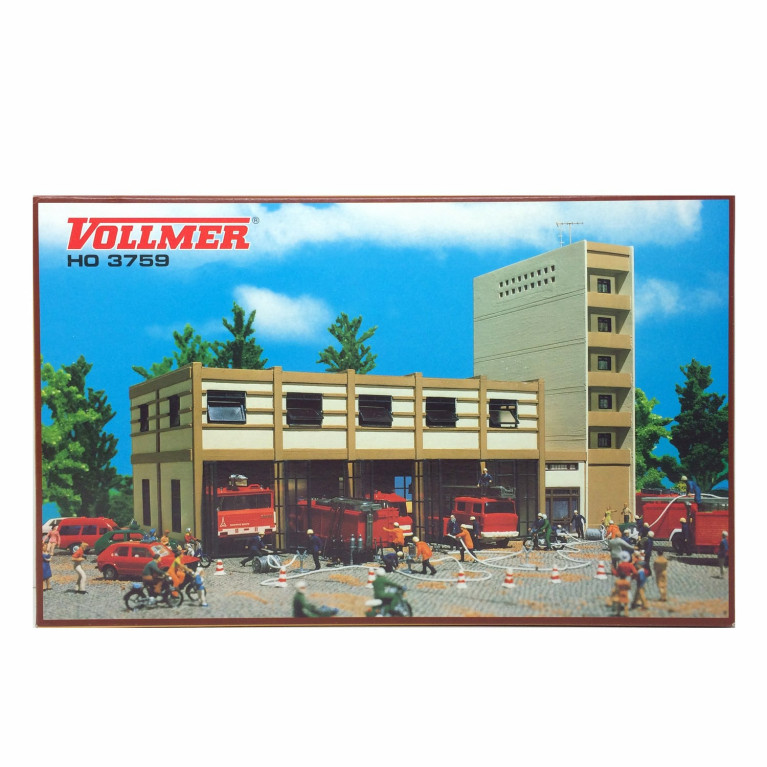 Caserne de pompiers moderne-HO-1/87-VOLLMER