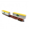 Wagon Sggmrss 90 TOUAX porte conteneurs "MOVE" Sncf, Ep V et VI - REE NW209 - N 1/160