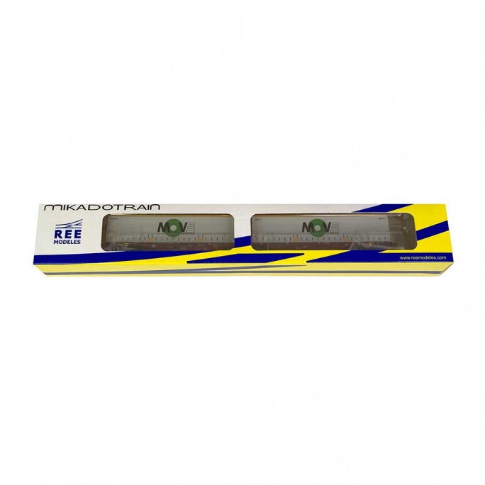Wagon Sggmrss 90 TOUAX porte conteneurs "MOVE" Sncf, Ep V et VI - REE NW209 - N 1/160