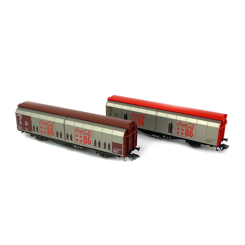 2 wagons parois coulissantes Hbbills "Coca Cola", Ep VI - MARKLIN 48345 - HO 1/87