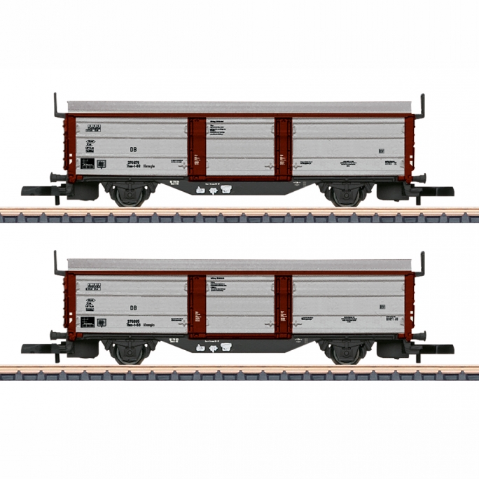 2 tombereaux à toits et parois coulissants t68 DB, Ep III - MARKLIN 82153 - Z 1/220