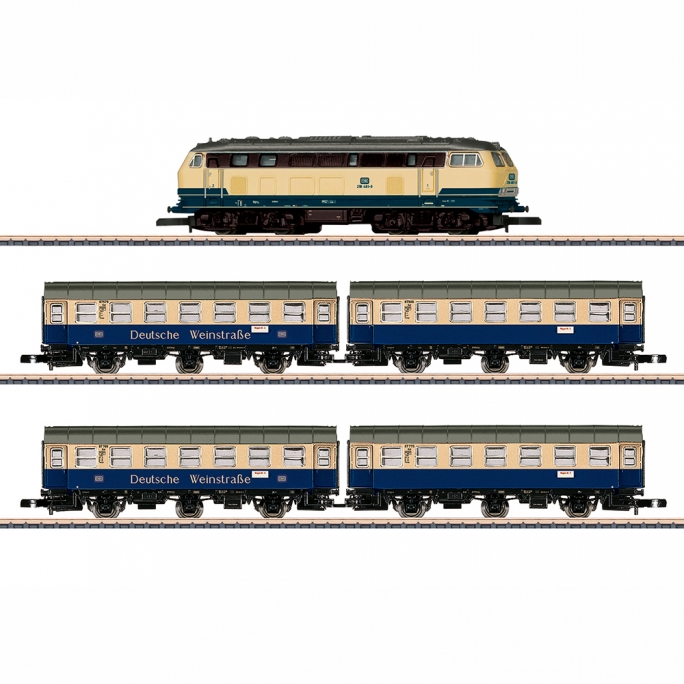 Locomotive BR 218.4 + 2 paires de voitures de conversion 2CL DB, Ep IV - MARKLIN 81306 - Z 1/220