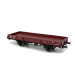 Wagon plat OCEM 29 rouge "Sideros" frein à levier roues rayons PLM, Ep II - REE WB601 - HO 1/87