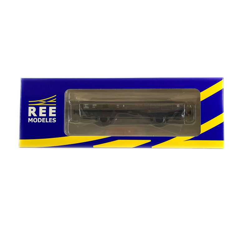 Wagon plat OCEM 29 rouge freiné roues pleines Sncf, Ep III - REE WB609 - HO 1/87