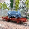 Wagon UFR mono-porteur roue pleines "Bourgey Montreuil" Sncf, Ep IV - REE WB646 - HO 1/87