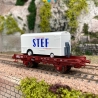 Wagon UFR mono-porteur roue pleines "STEF" Sncf, Ep III - REE WB650 - HO 1/87