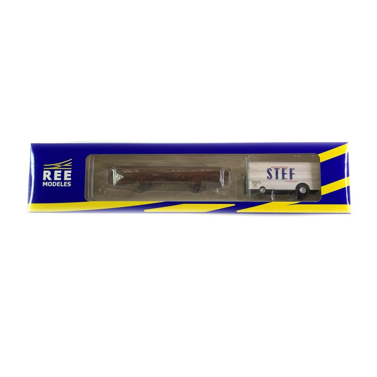 Wagon UFR mono-porteur roue pleines "STEF" Sncf, Ep III - REE WB650 - HO 1/87
