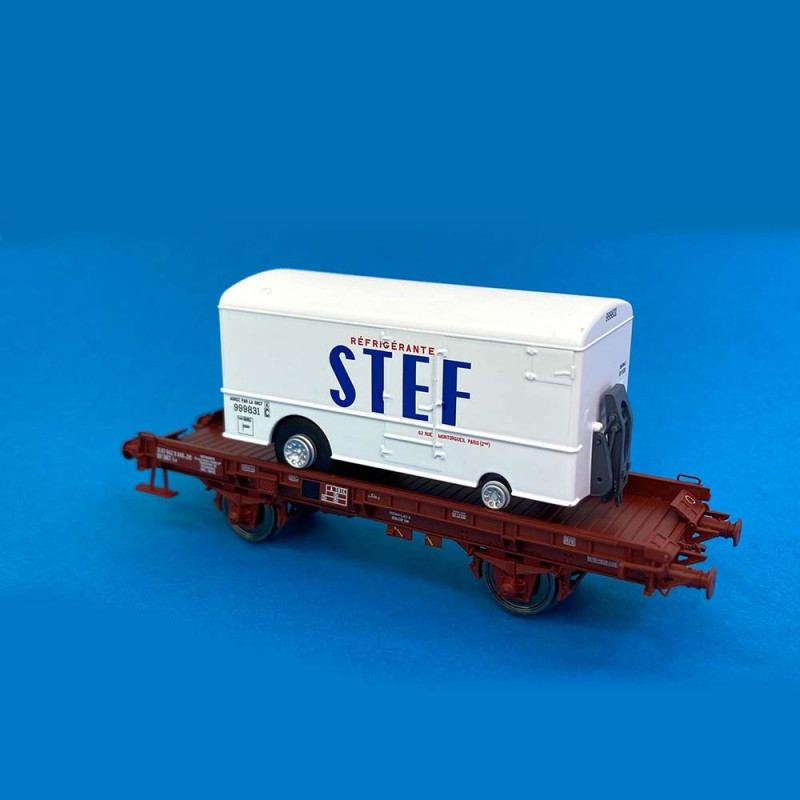 Wagon UFR Biporteur Walbaum SNCF REE – Époque IV – WB-621 – Neuf HO 1/87