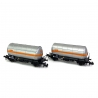 2 wagons citerne à gaz "SATI"  Sncf, Ep IV - ARNOLD HN6479 - N 1/160